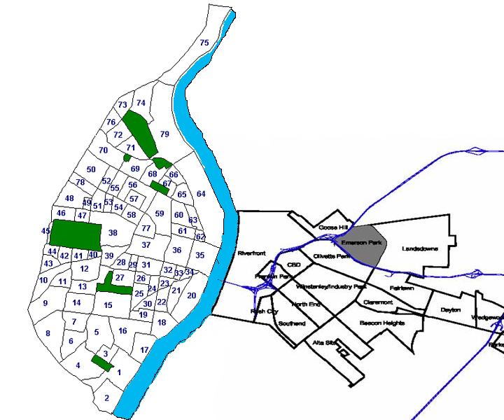 St. Louis Map with Numbers